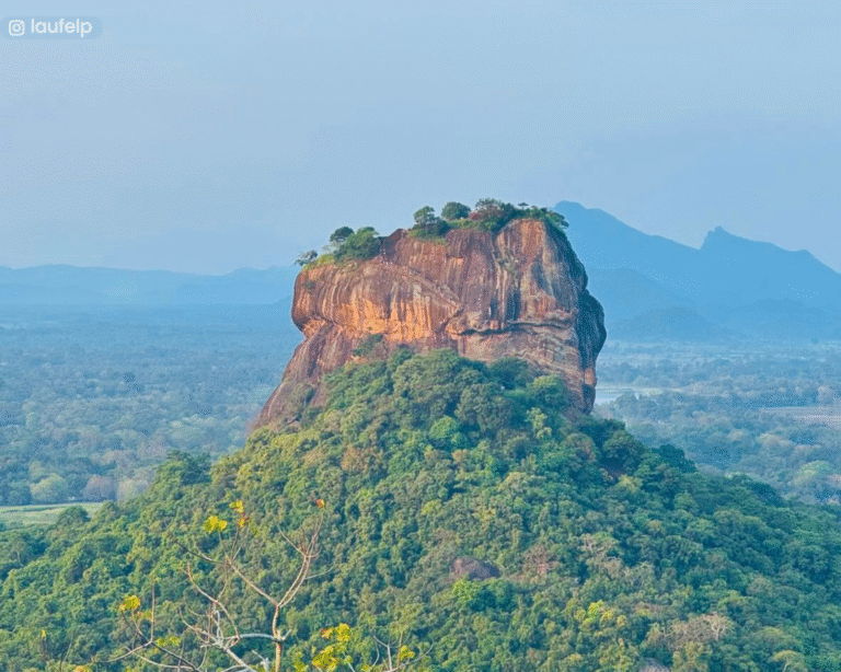 Iconic view of Sigiriya from Pidurangala Rock