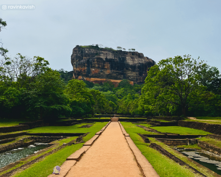 View of Sigiriya from its lower water gardens