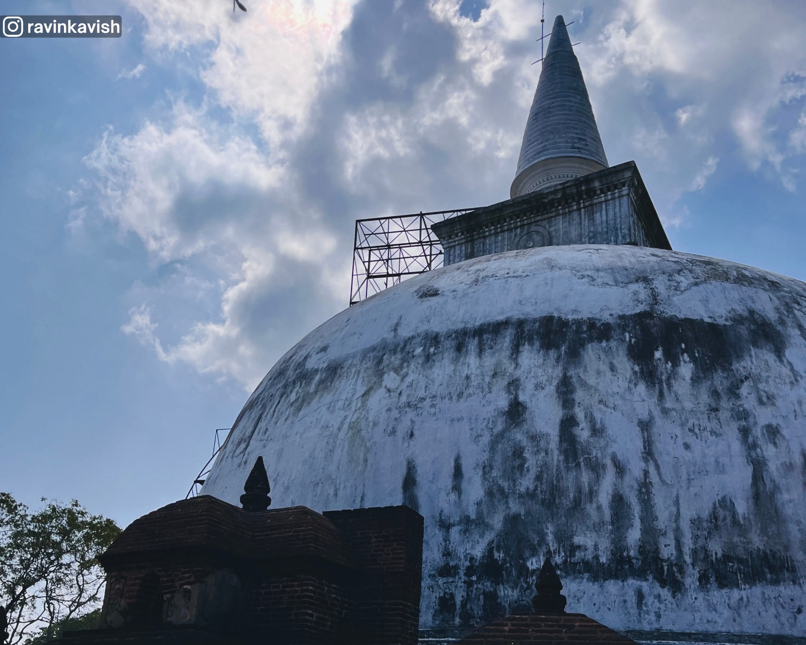 Ancient Kiri Vehera stupa at Alahana Monastery in Polonnaruwa