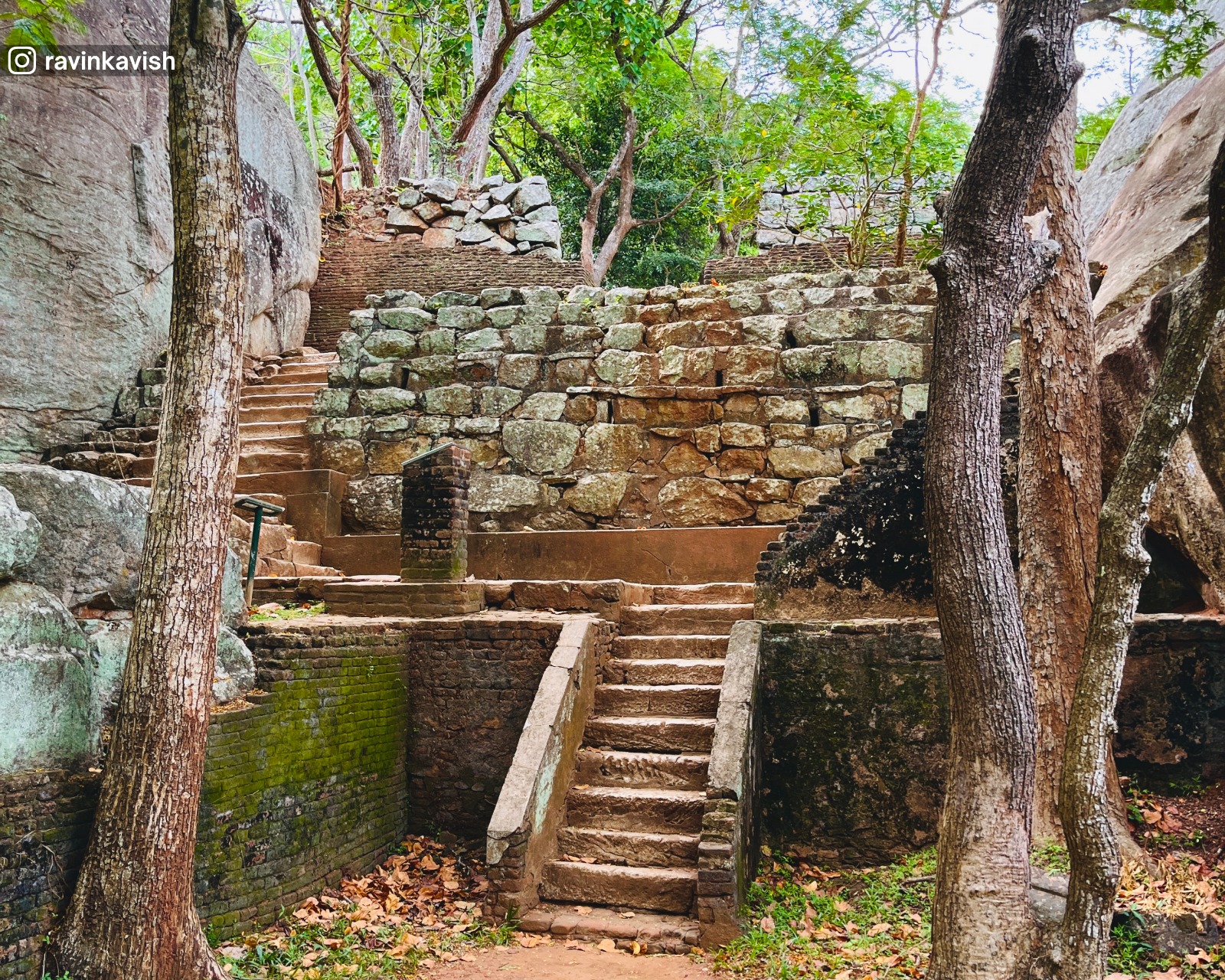 Ancient terrace garden structures at Sigiriya