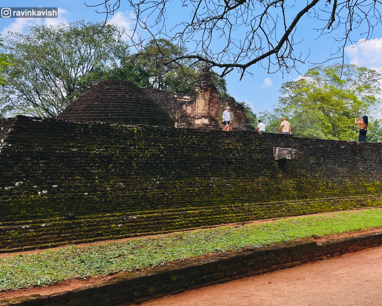Brick wall surrounding Potgul Temple in Polonnaruwa