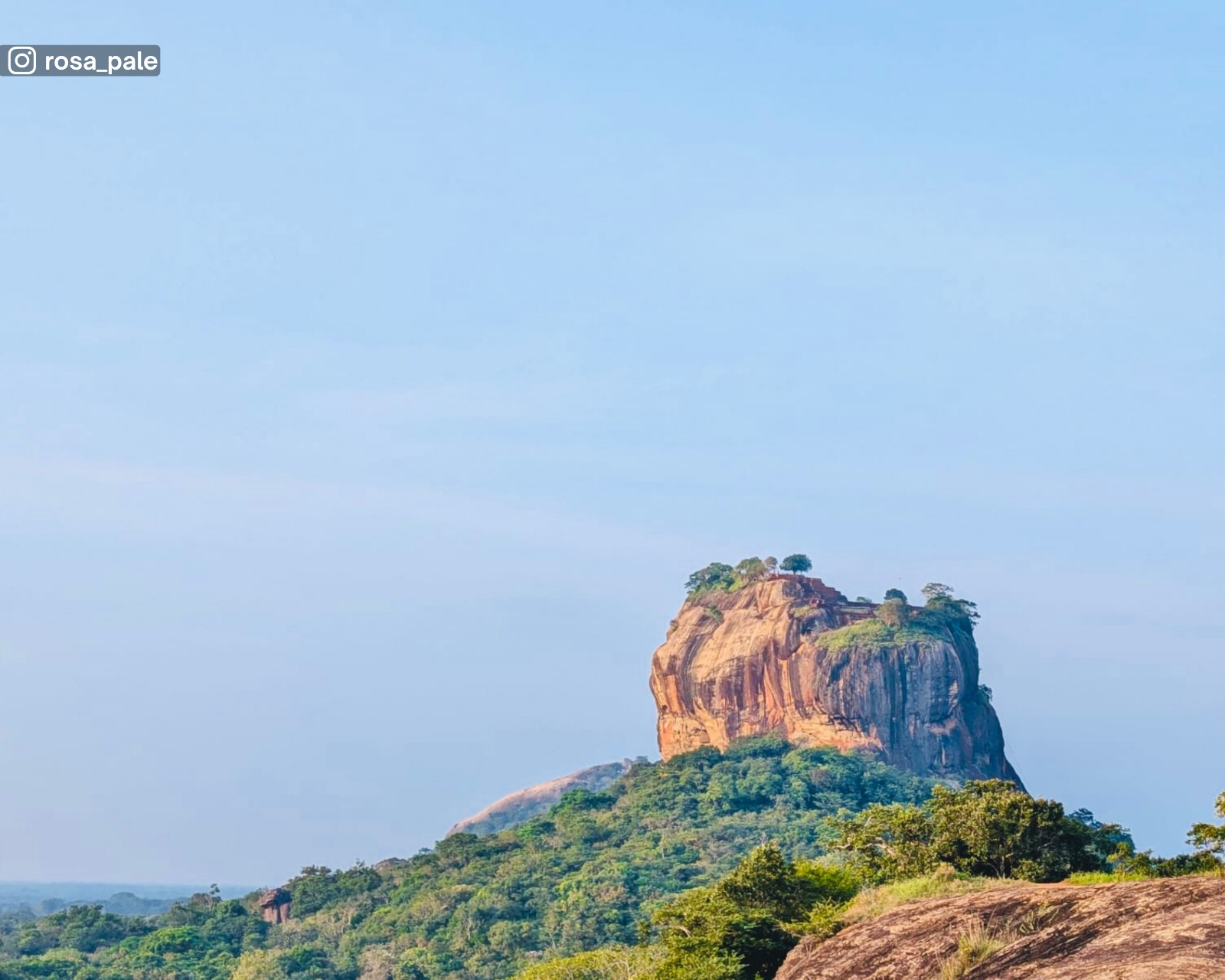 Close-up view of Sigiriya Rock from the top of Mapagala Rock