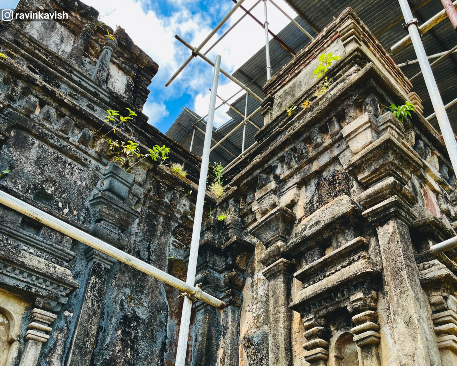 Finely carved walls of Thuparama Image House in the Sacred Quadrangle, Polonnaruwa