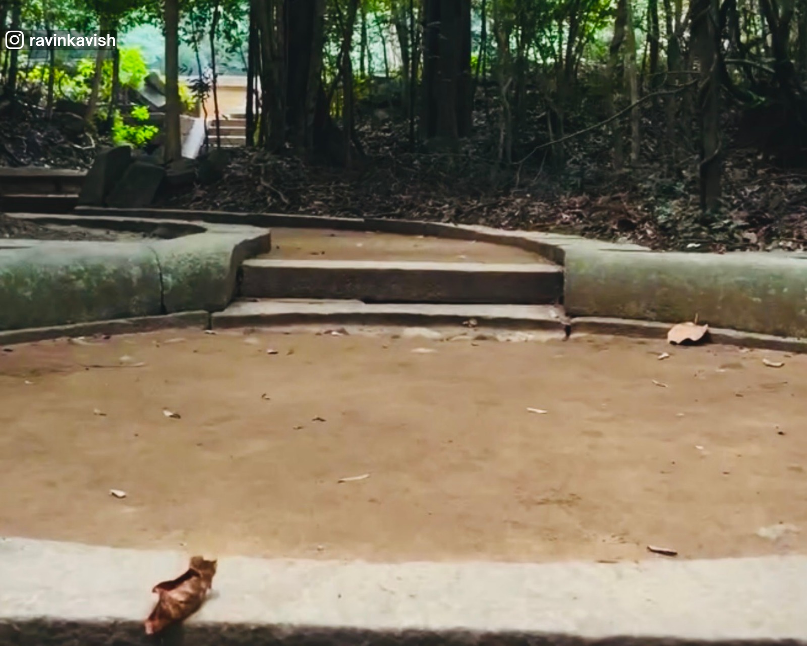 Historic roundabout along the path at Ritigala Monastery