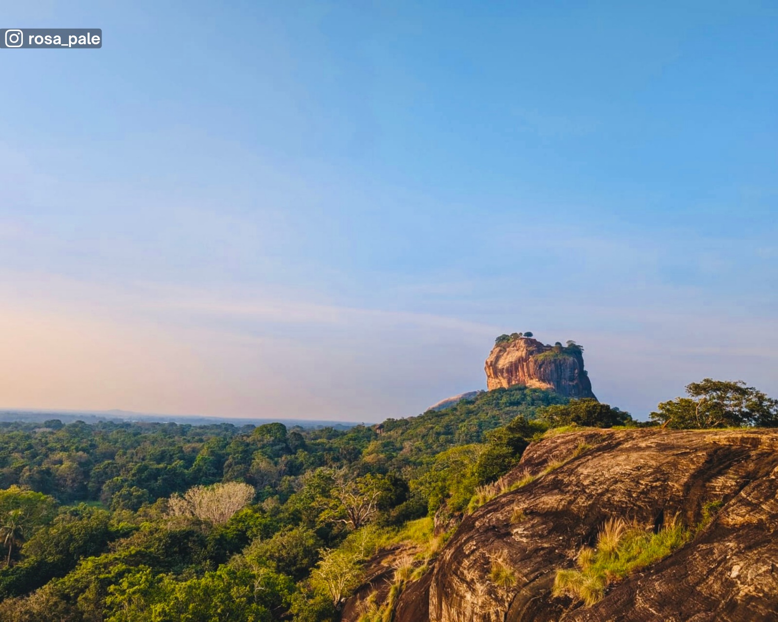 Iconic view of Sigiriya Rock from Little Pidurangala Rock