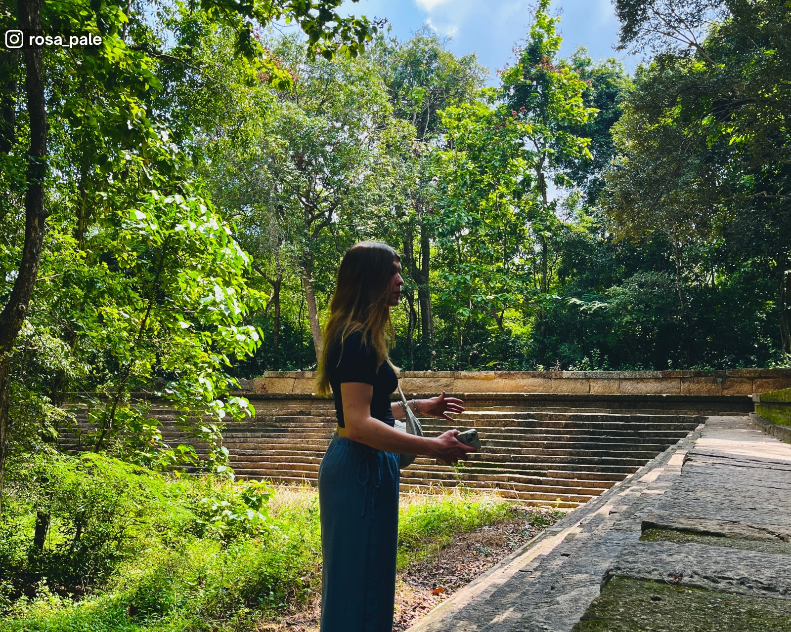 Large ancient pond of Ritigala Monastery in the background