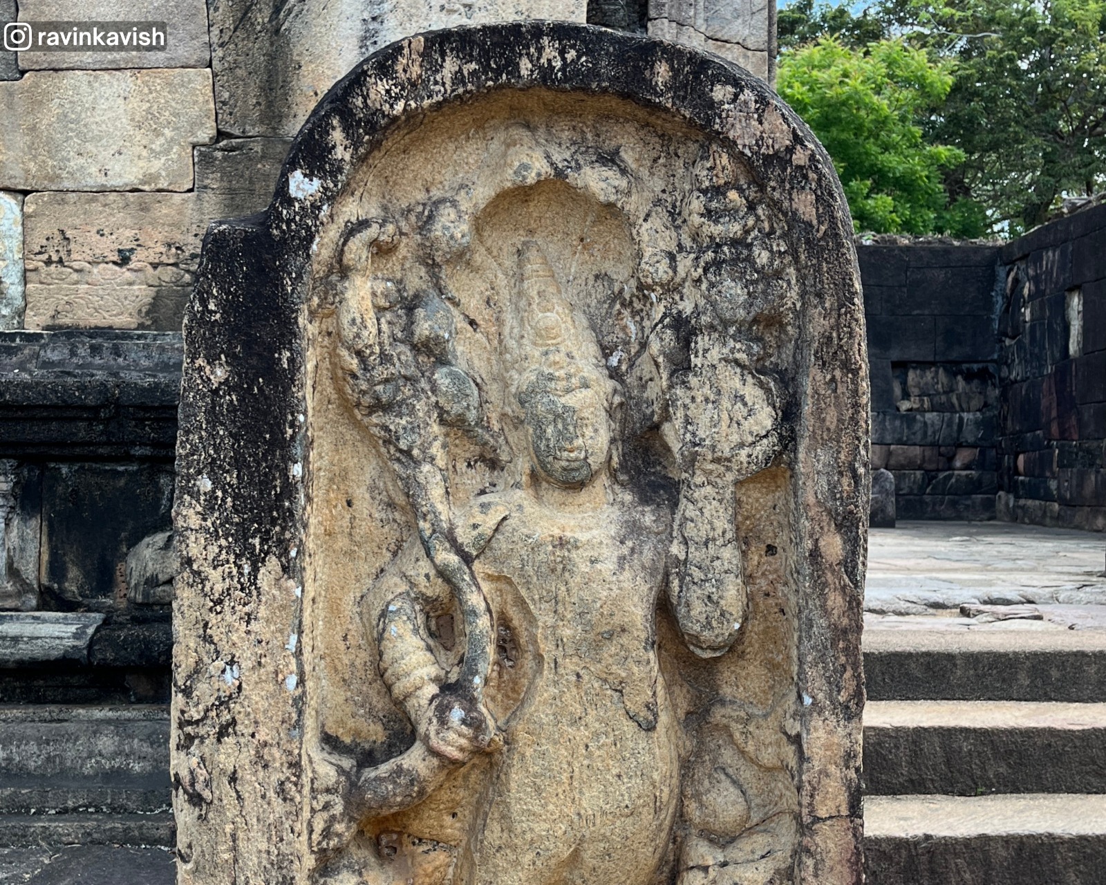 Moonstone inside Hetadageya at Polonnaruwa Sacred Quadrangle
