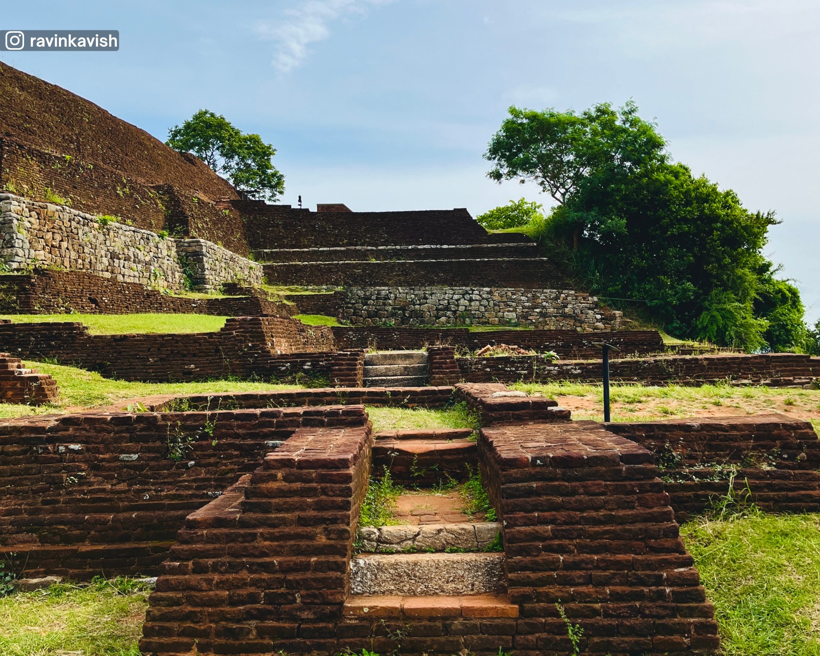 Remaining brick structures at the summit of Sigiriya