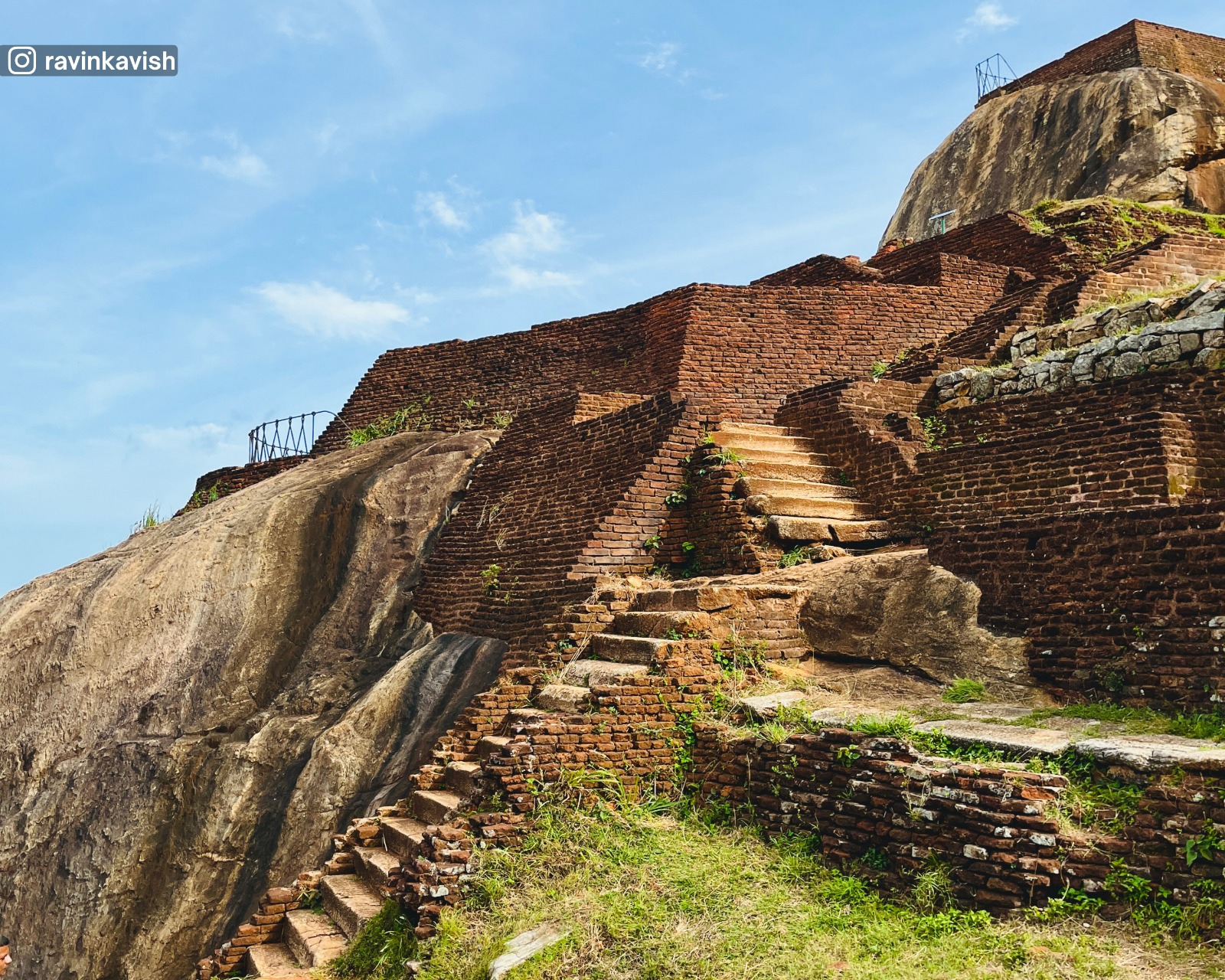 Ancient remaining brick structures at Sigiriya summit