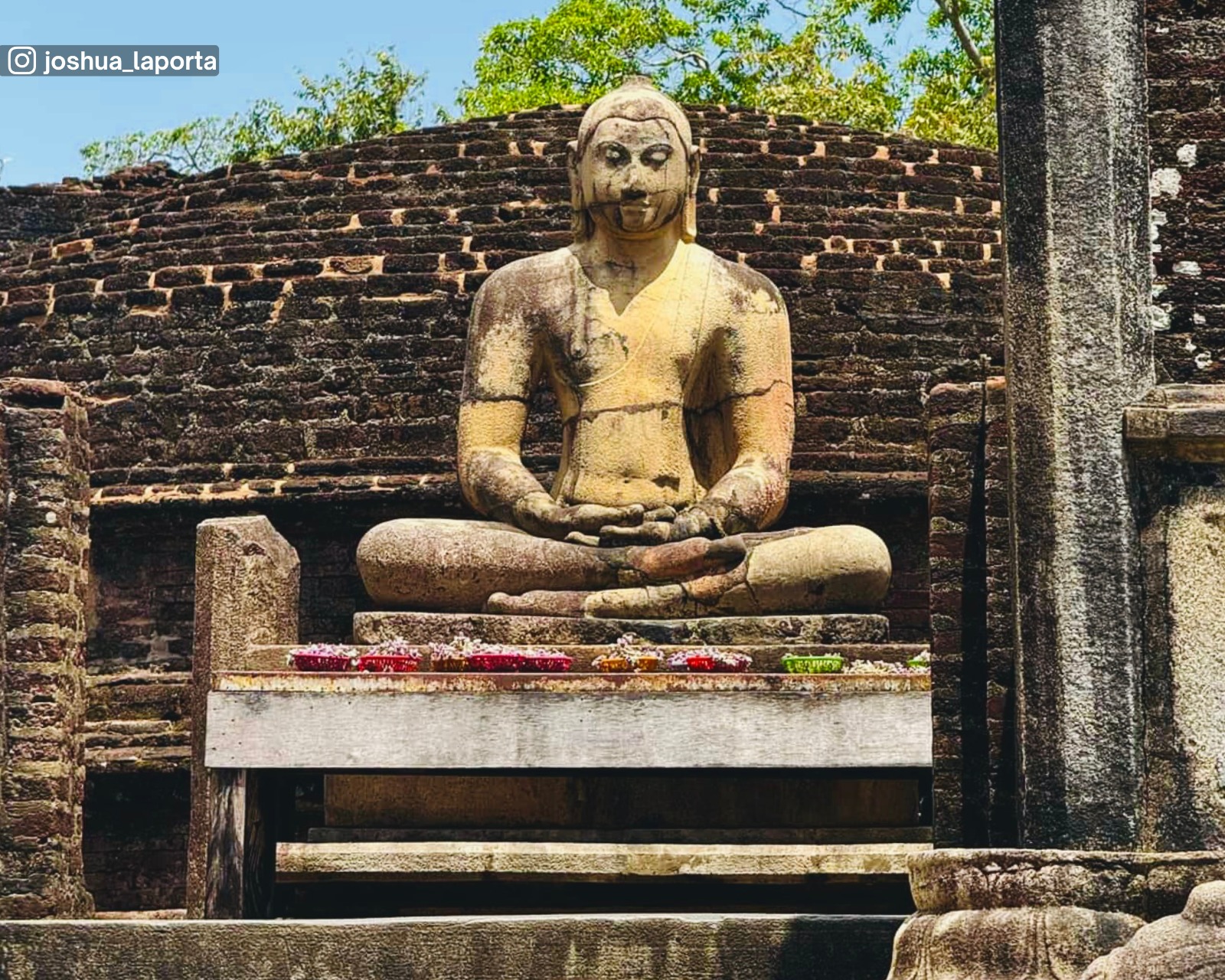 Seated Buddha statue inside the Vatadage at Polonnaruwa Sacred Quadrangle