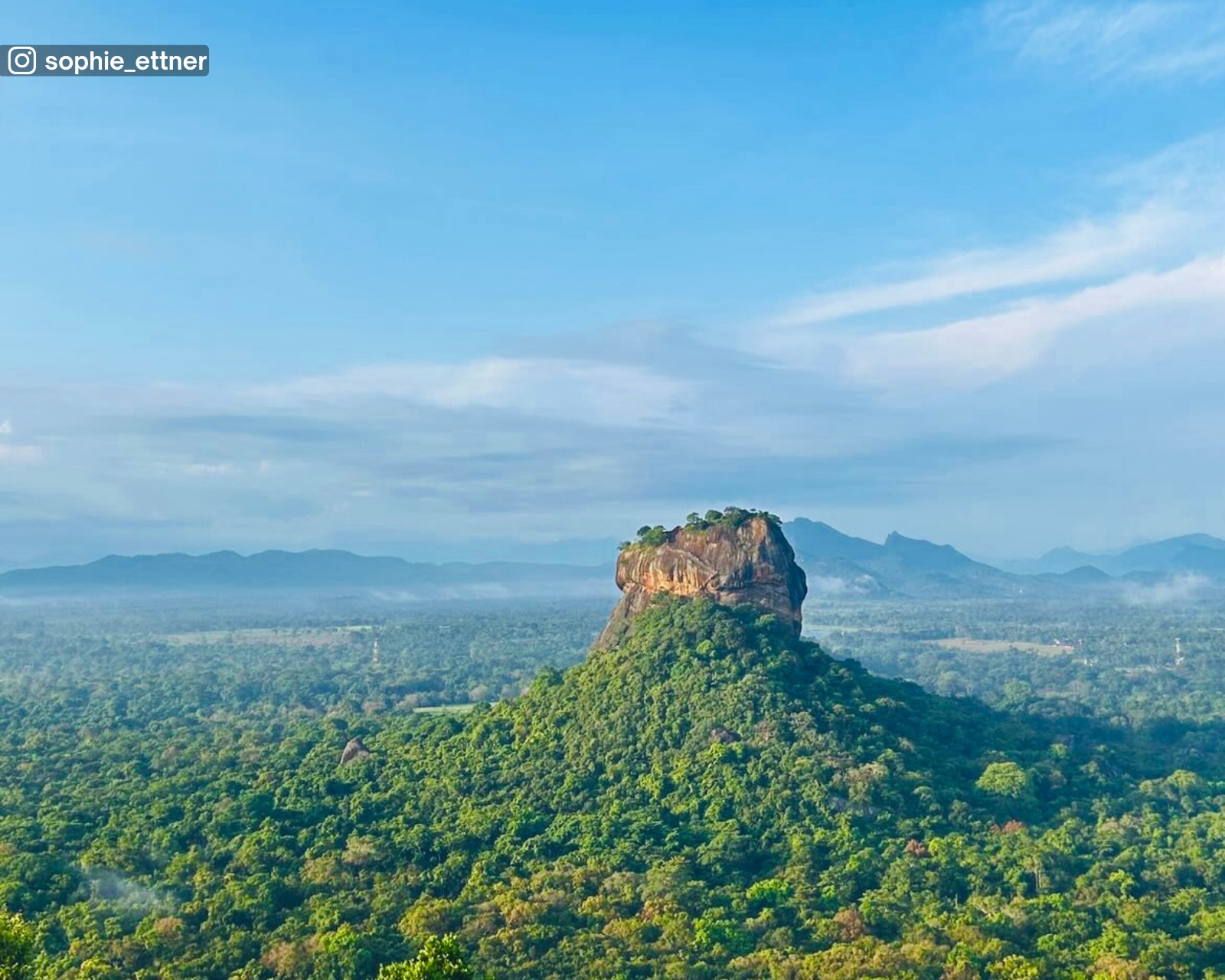 Wide view of Sigiriya Rock and the surrounding plains