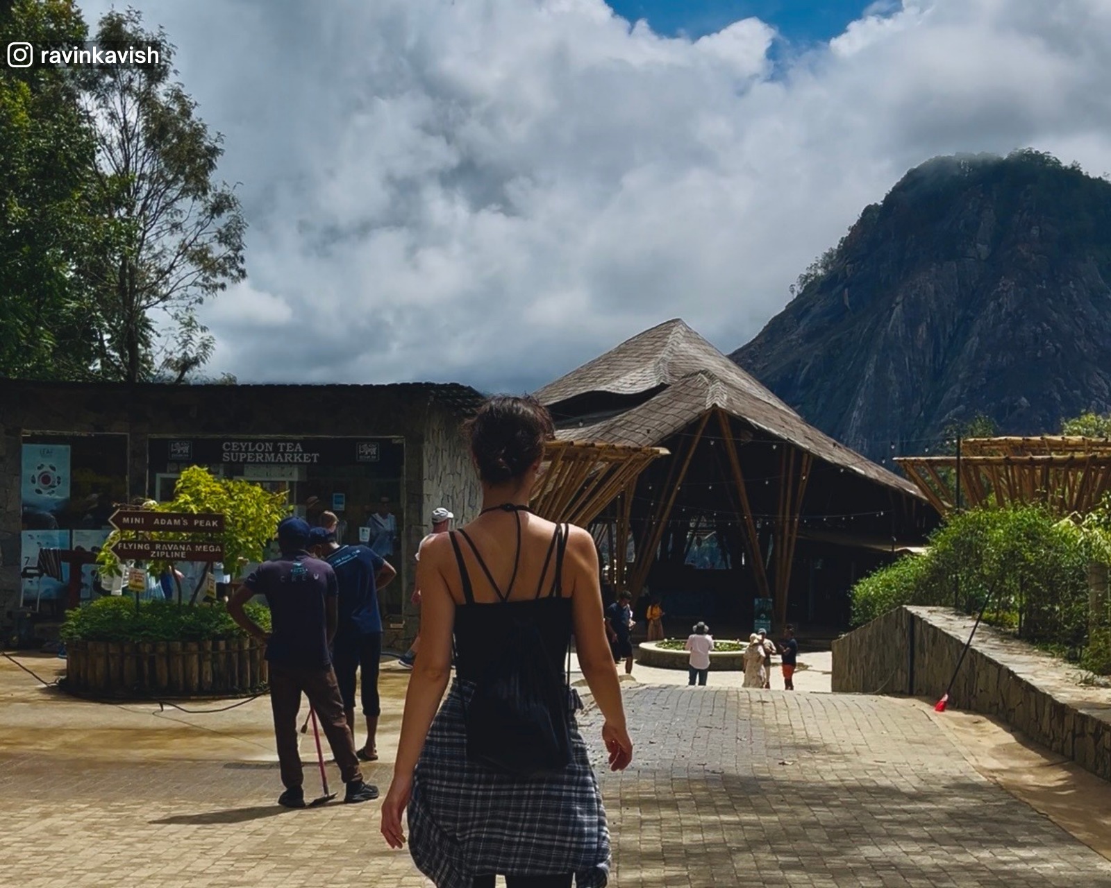 Trailhead of Little Adam’s Peak, offering views of Ella Rock and a nearby resort