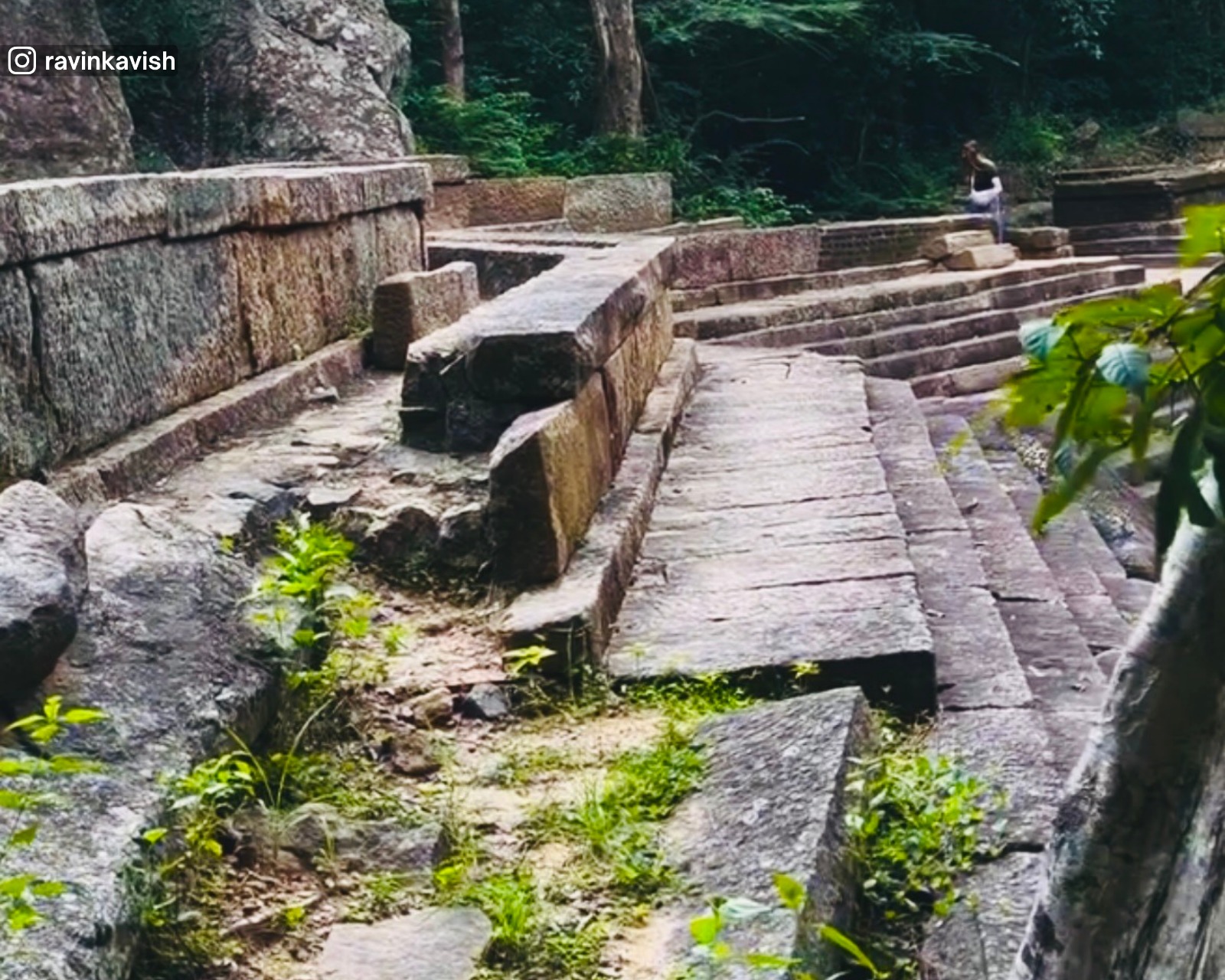 View of one side of the large ancient pond at Ritigala Monastery