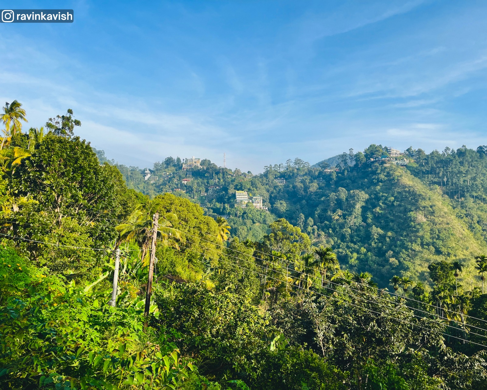 View of rolling hills and natural scenery from the vicinity of Ravana Royal Cave Temple, Ella, Sri Lanka