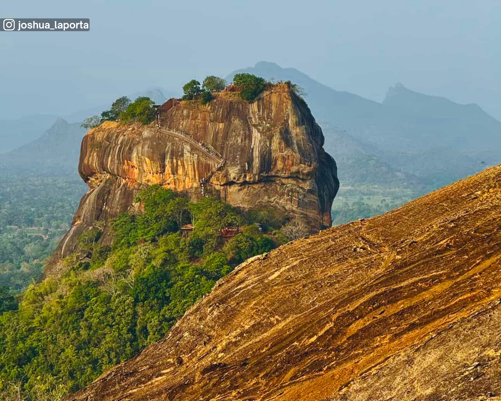 Zoomed view of Sigiriya Rock from Pidurangala Rock
