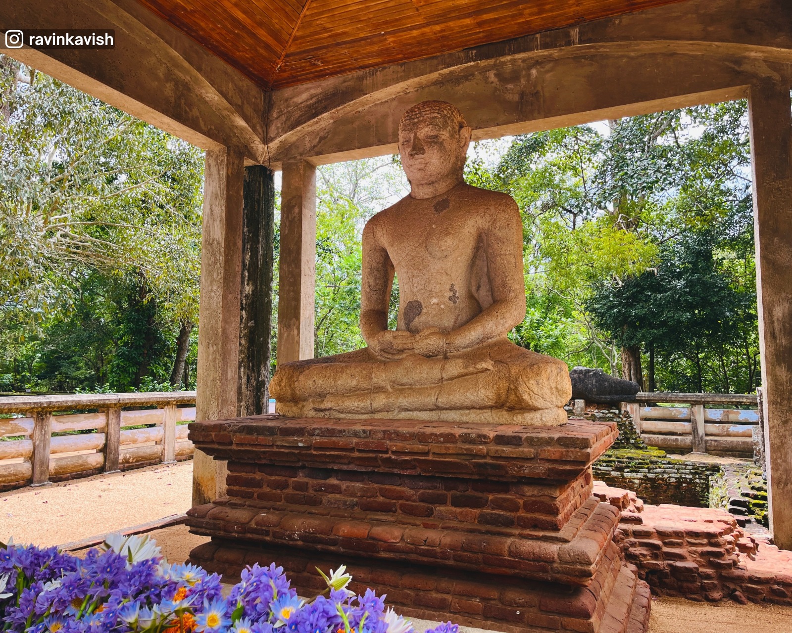 Granite Samadhi Buddha statue in meditation posture in Anuradhapura