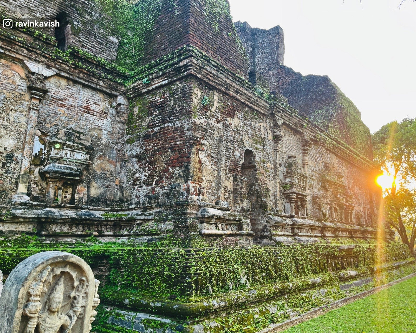 Right wall of Lankathilaka Temple at Alahana Pirivena in Polonnaruwa