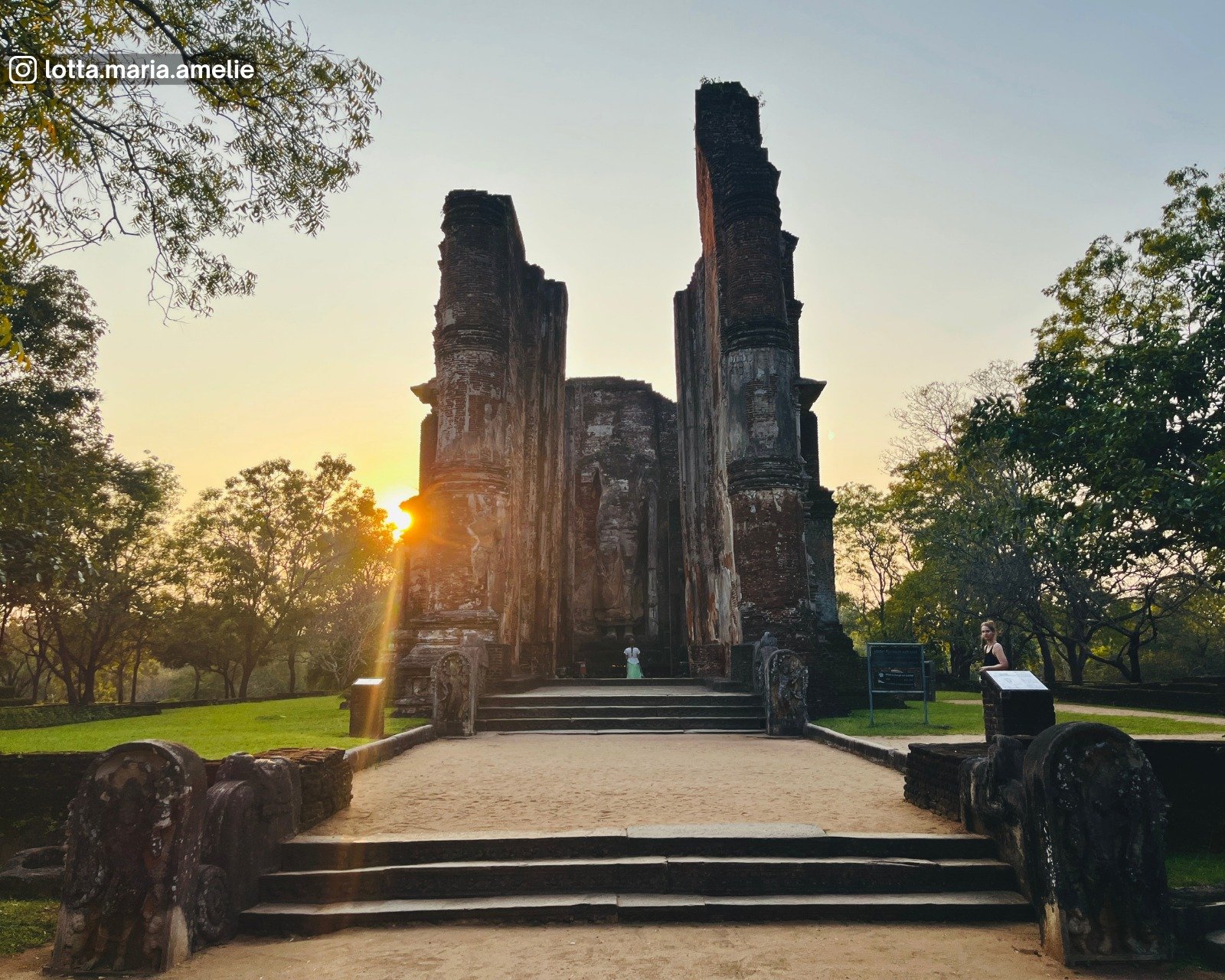 Iconic Lankathilaka Temple and standing Buddha in at Alahana Pirivena, Polonnaruwa