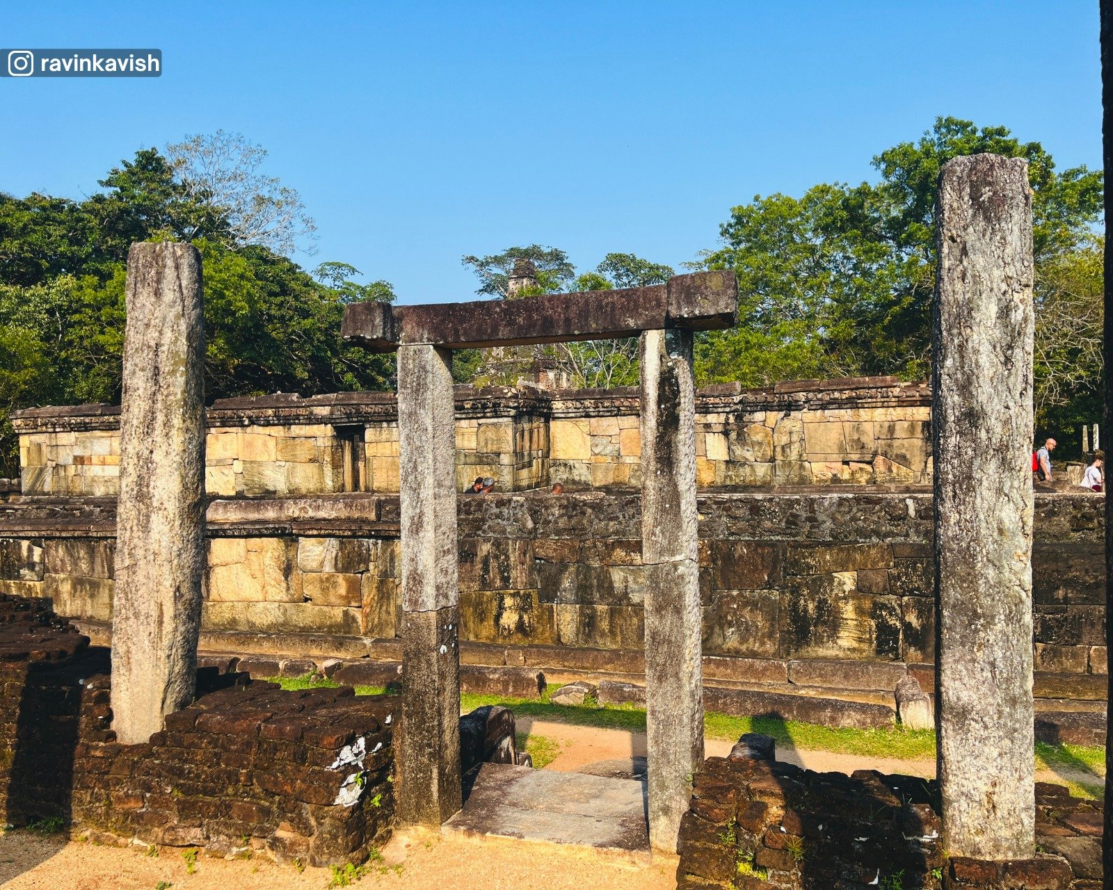 Pillars of Atadageya in Polonnaruwa Sacred Quadrangle