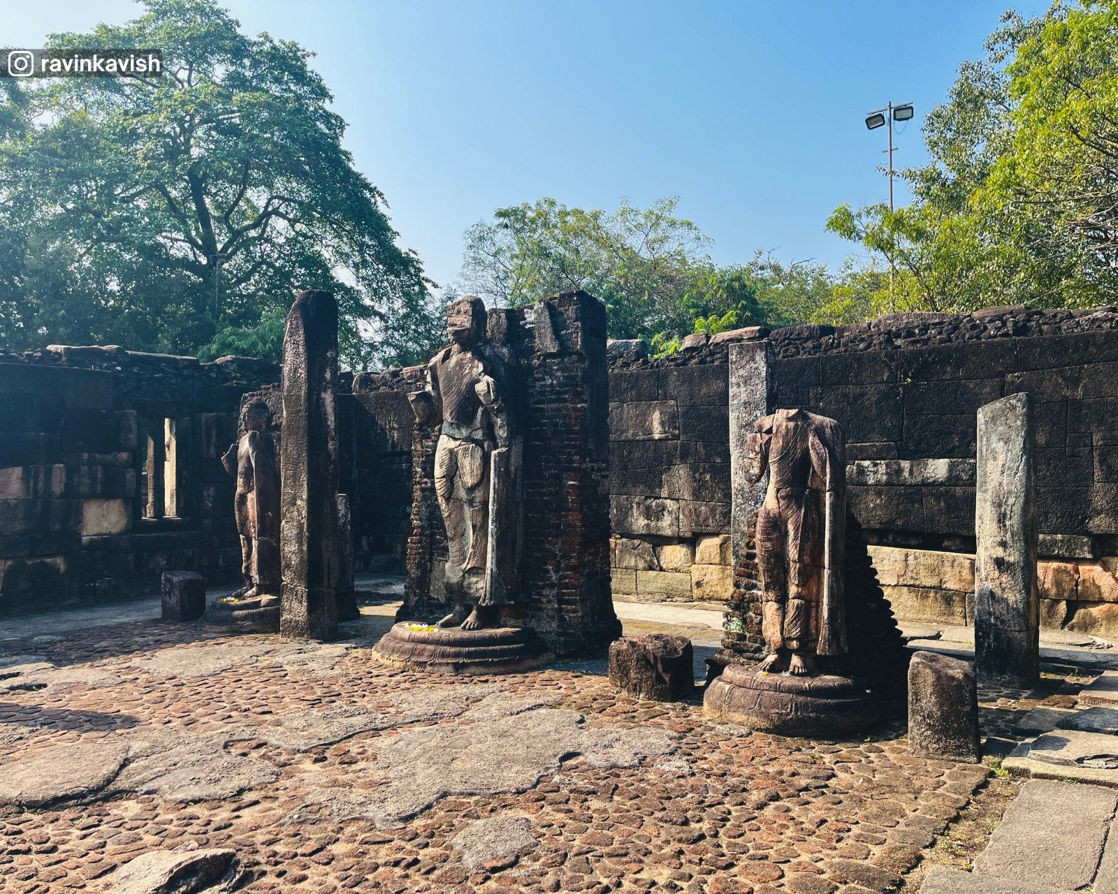 Standing Buddha statues at Hetadageya at Polonnaruwa Sacred Quadrangle