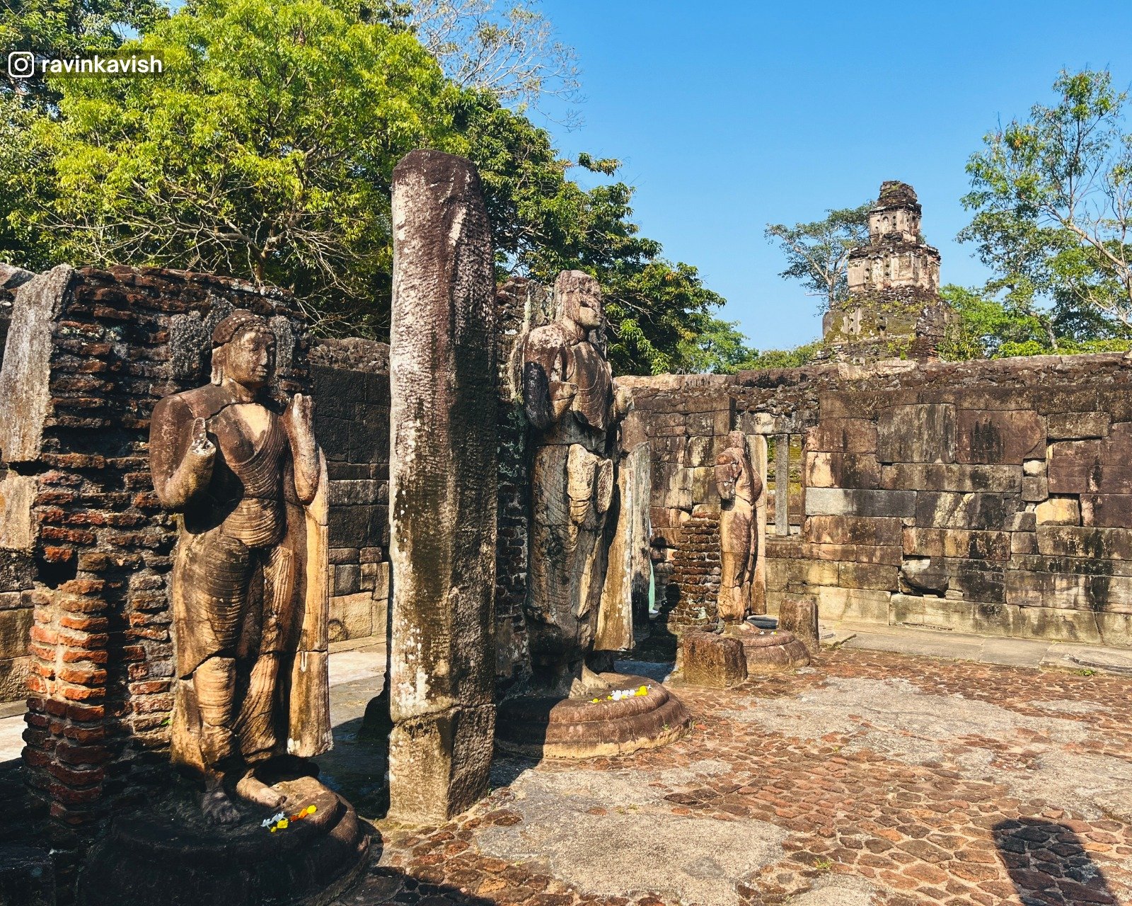 Standing Buddha statues at Hetadageya at Polonnaruwa Sacred Quadrangle