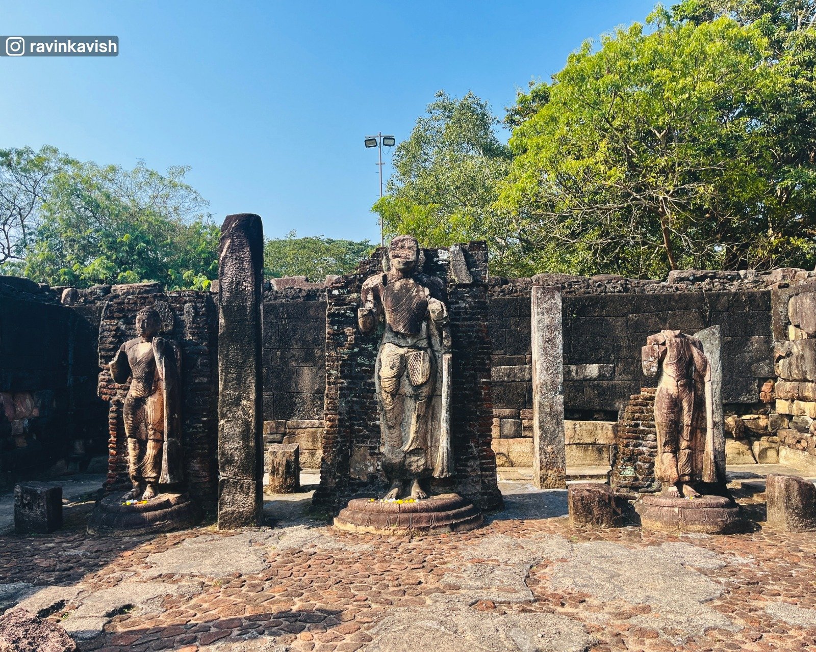 Standing Buddha statues at Hetadageya at Polonnaruwa Sacred Quadrangle