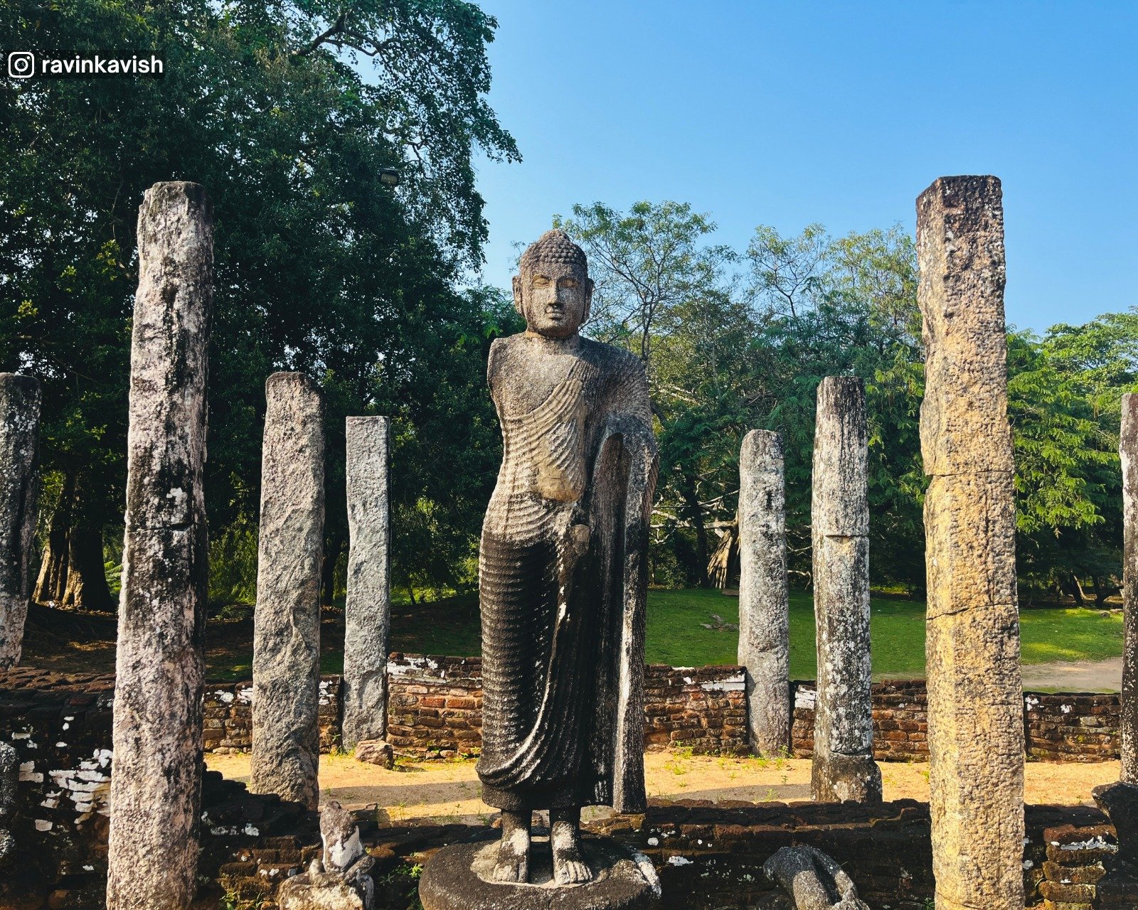 Standing Buddha statue of Atadageya in Polonnaruwa Sacred Quadrangle