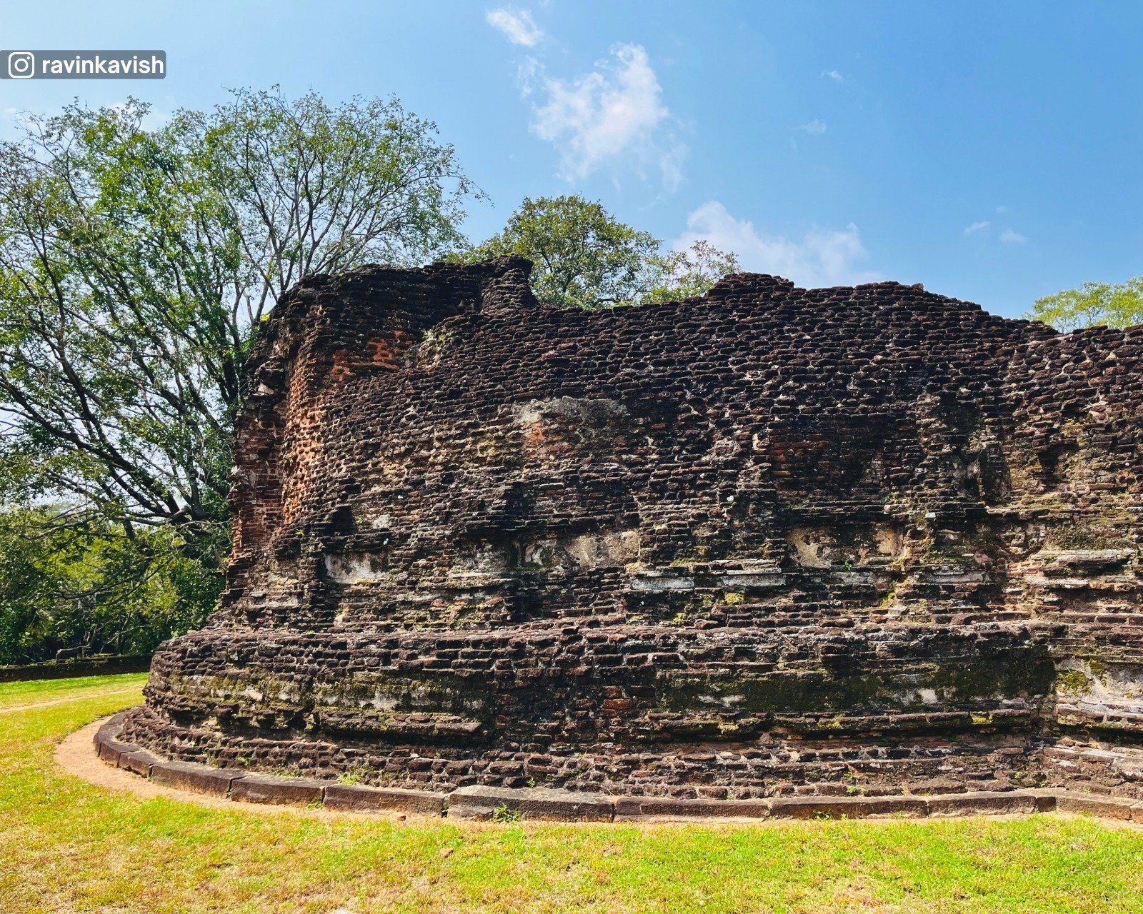 View of the Potgul Temple façade made of bricks, Polonnaruwa