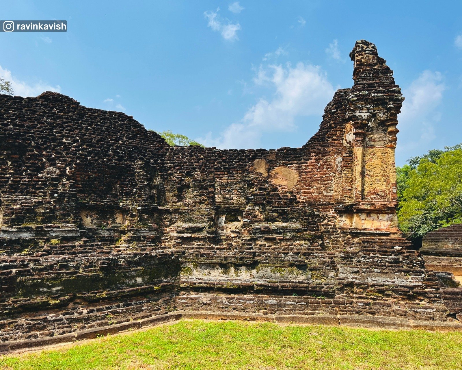View of the Potgul Temple façade made of bricks, Polonnaruwa