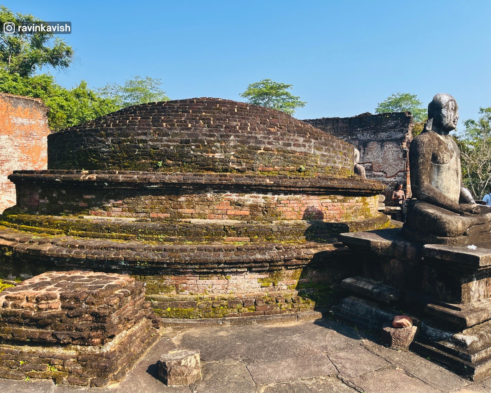 Central Stupa of Vatadage and surrounding Buddha statues at Polonnaruwa Sacred Quadrangle