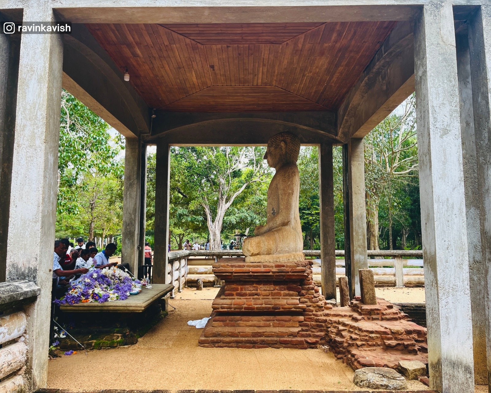 Granite Samadhi Buddha statue in meditation posture in Anuradhapura