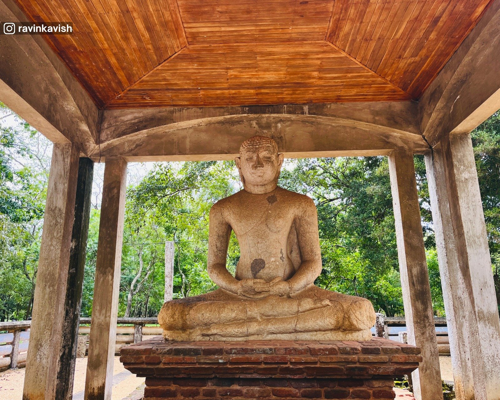 Granite Samadhi Buddha statue in meditation posture in Anuradhapura