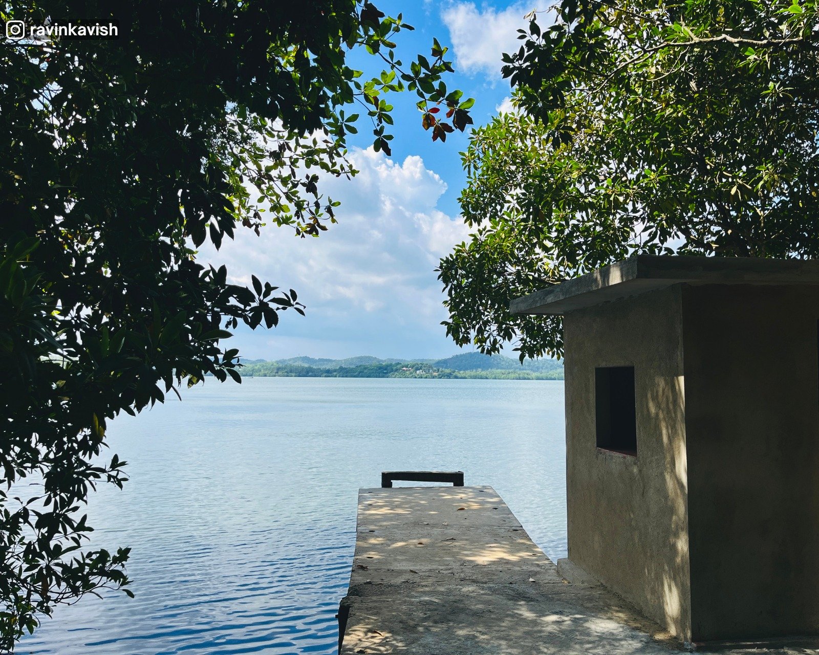 Thalathuduwa Buddhist Monastery Lagoon view