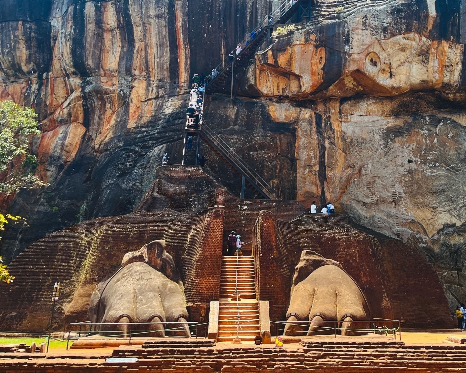 Sigiriya Rock fortress above Lion Paw entrance staircase Sri Lanka