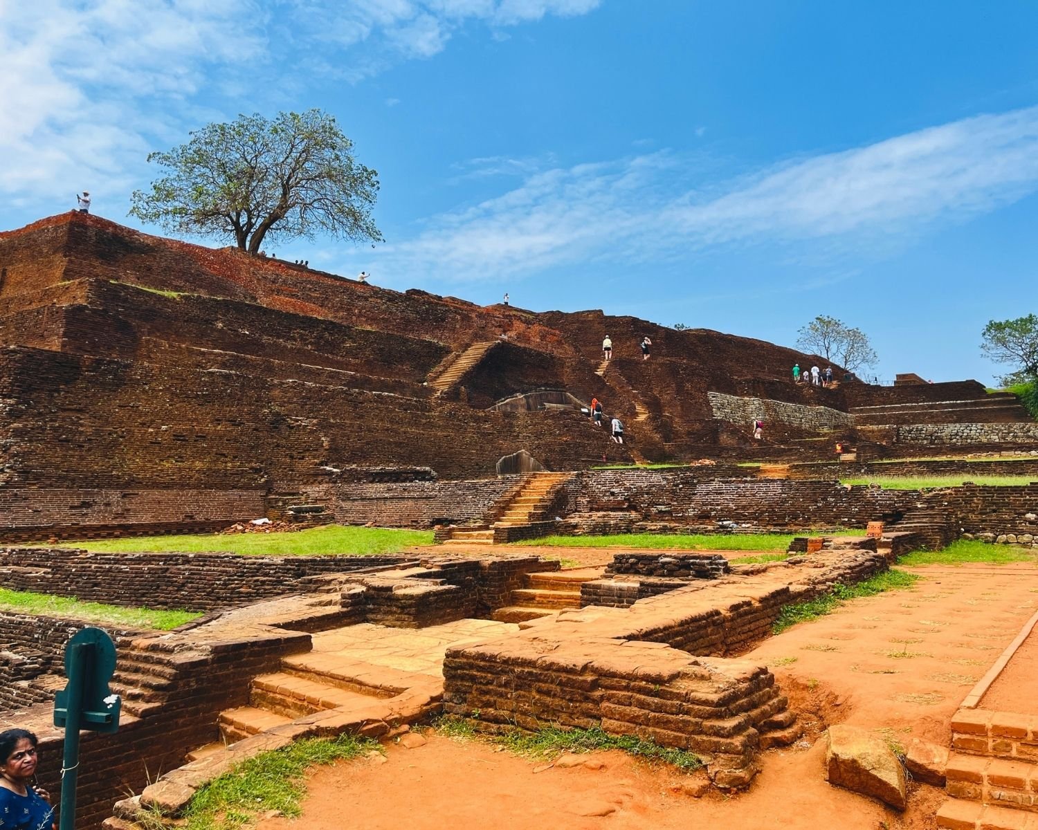 Sigiriya Rock summit brick terraces and ancient stairways Sri Lanka