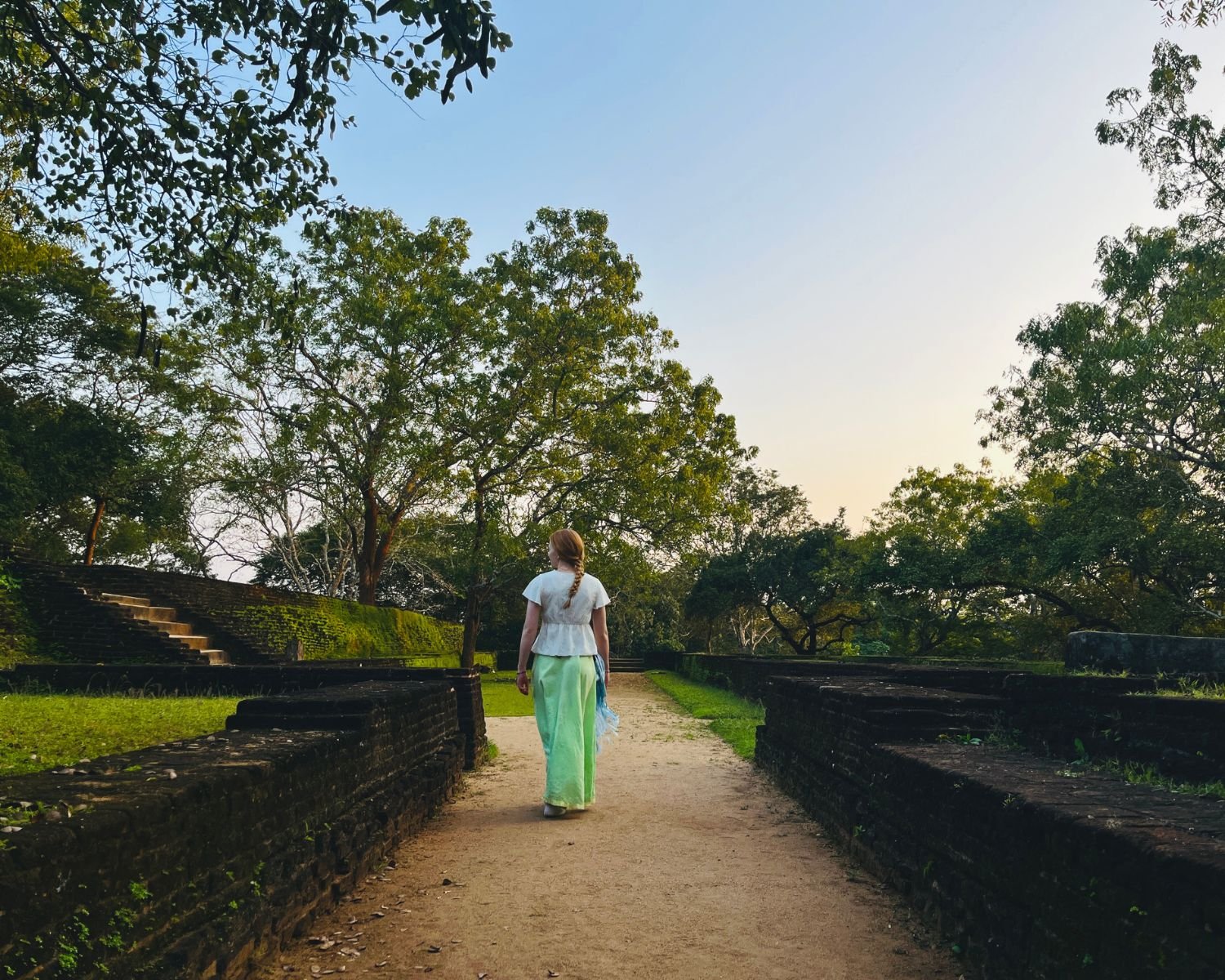 Walkway near Baddhasima Prasadaya with west entrance stairway leading to terrace