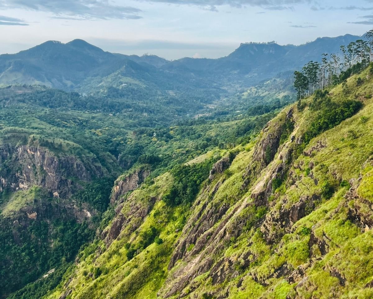 Panoramic mountain and valley view from Ella Rock