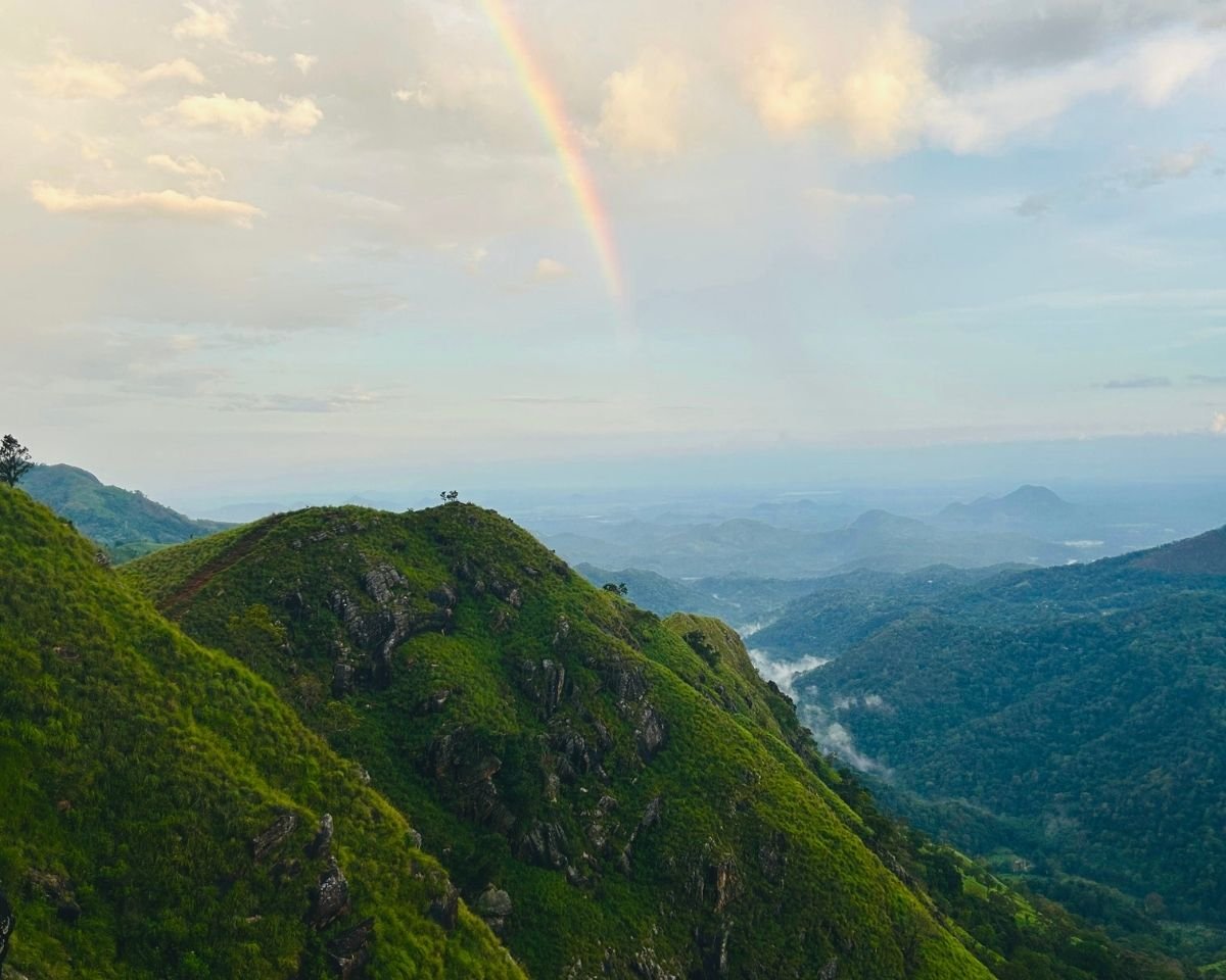 Rainbow above the valleys surrounding Ella