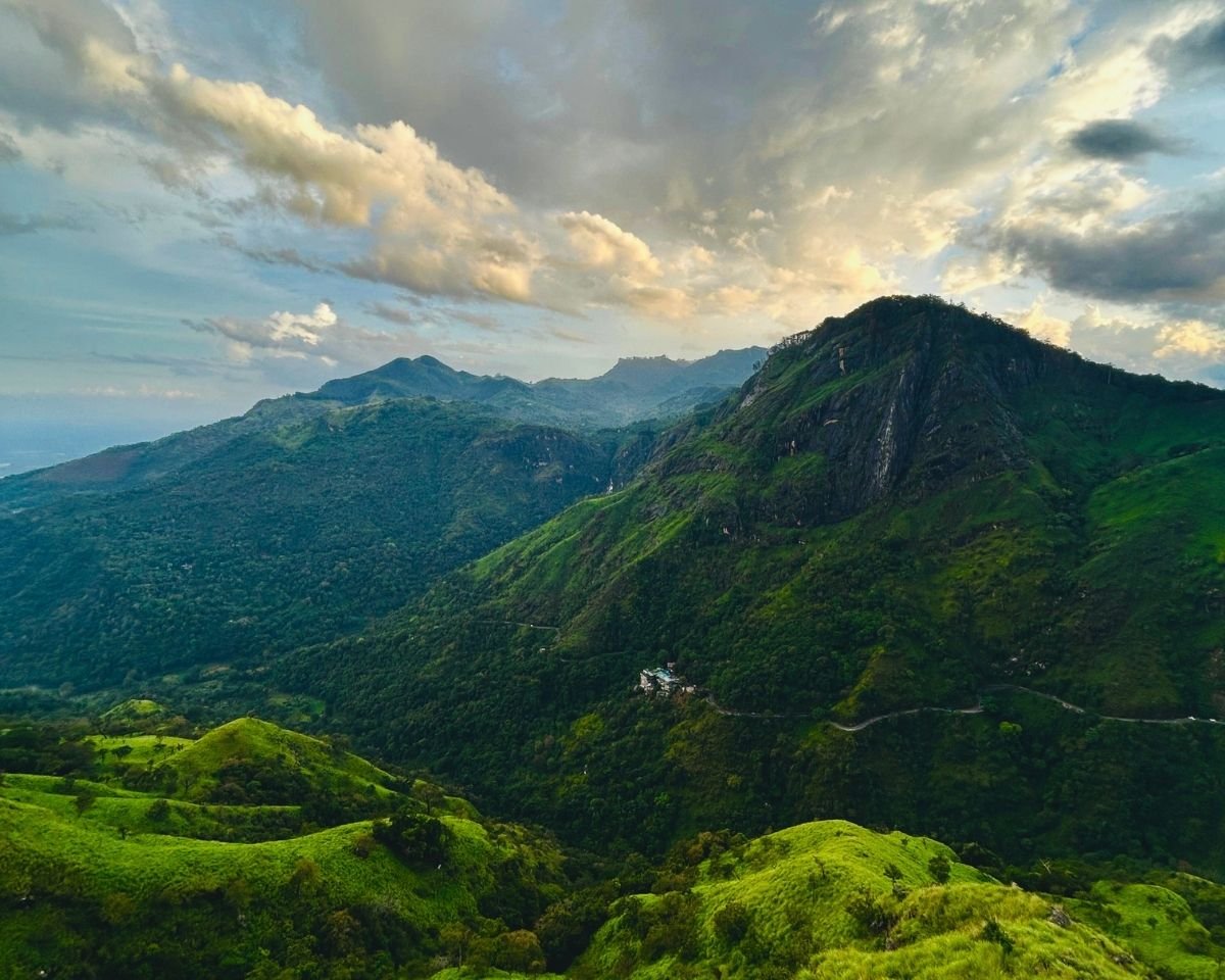 View of Ella Rock from the summit after evening rain