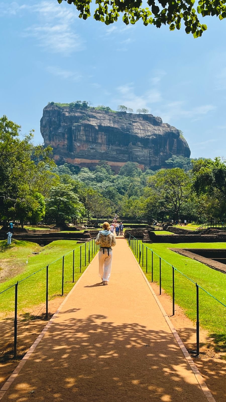 Sigiriya Rock royal gardens pathway toward fortress Sri Lanka